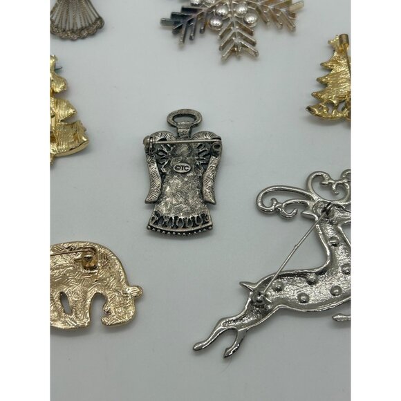 Christmas Brooch Lot Tree Pin Radko Eisenberg Avon Gerry Both Vintage Modern - Picture 15 of 16